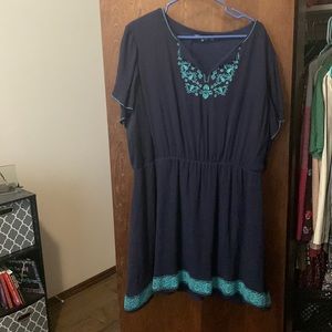Blue knee length dress